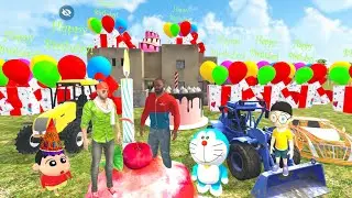 🤩Franklin Birthday Celebrate 😱💥 Shinchan And Doraemon 🥳 Indian Theft Auto Indian Bikes Driving 3D