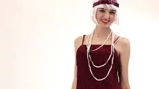 Flapper costume in maroon  - Made By Funidelia