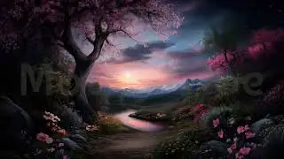 4K Animated Background, Twilight Garden, Blossom Serenity, Mystic Meadow, Ethereal Sunset