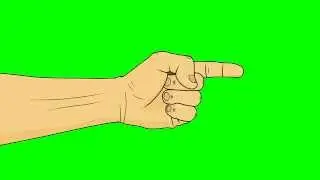 Animated Hand Pointing Right ~ Green Screen