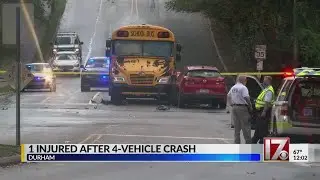 1 injured after 4-vehicle crash