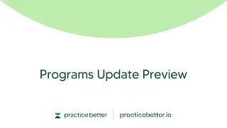 Programs Update Preview