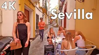 Seville downtown - narrow streets 👣 - 4k Virtual Walking Tour 2022, Spain 🇪🇸