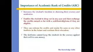 What is the Academic Bank of Credits and how does it works ?