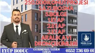 250.000 KONUT PROJESİ SAZLIBOSNA 5.BÖLGE 1.-2.- 3.ETAP ARALIK AYI DRONE ÇEKİMLERİ