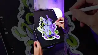 Satisfying Sticker Progress | Digital Art | Ipad Pro | Procreate #shorts #satisfying #digitalart