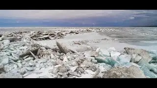Lake Erie's Dramatic Frozen Landscape - Sky High Collection 4k