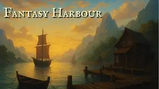 Calm Fantasy Harbour at Sunset | 1 Hour of Relaxing Ambience for Focus