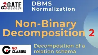 Successive Combining Method Fails | Non-Binary Decomposition | Chase Test for Lossless Testing -DBMS