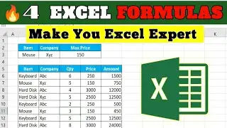 4 Advanced Excel Formulas | Excel Formulas & Functions | Excel Formulas in Hindi
