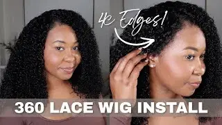 Giving “Natural Hair” realness🔥360 Kinky Curly Lace Wig Install + 4c Edges | ASHIMARY & Kinzey Rae