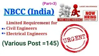 NBCC (India) || Urgent Requirements for Civil and Electrical Engineers || Civil job Requirements