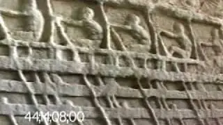0730 Relief sculpture depicting sailors rowing on an ancient ship (Trireme?)
