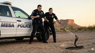Mesa PD Arizona, psychedelic van pulled over with Cop lights￼