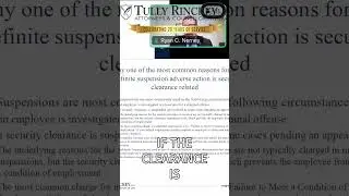 Indefinite Suspensions Explained - Security Clearance Process