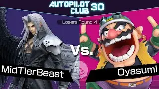 APC30 - MidTierBeast (Sephiroth, Greninja, Sora) vs. Oyasumi (Wario, Yoshi, Sora) [Losers Round 4]