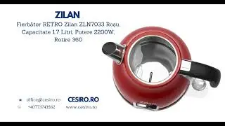 Cesiro.ro - Fierbator RETRO Zilan ZLN7033 Rosu, Capacitate 1.7 Litri, Putere 2200W, Rotire 360