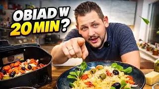 Obiad w 20 minut z airfryera 🍝 | Makaron z fetą i pomidorkami #airfryer #szybkiobiad #makaron