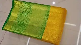 #beautiful yellow green combination #kanchi pattu saree 👌👌🛍️
