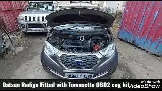 Datsun Redigo Fitted with Tomasetto OBD2 sequential cng kit with advancer and 12 kg cng cylinder