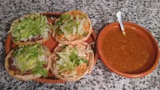 😃👍 SOPES O PICADITAS DE POLLO Y FRIJOLES CON QUESO 😀 ESTILO GUERRERO 👍😃