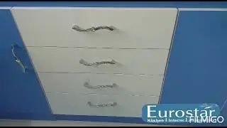 Blue and white combination small kitchen By eurostarkitchen