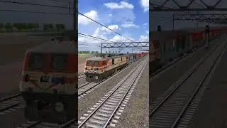 Smooth Entry of Rajdhani Express with WAP7 at Station 🚉 #Shorts