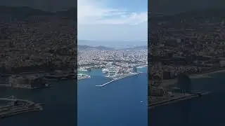 flying into Barcelona Spain | Barceloneta
