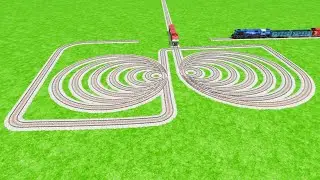 TRAIN RUNNING AT BIG ROUNDCIRCLES TRACKS RISKY RAILROAD TRACK ⭕️ RAILROAD RAILWORK BEANG DRIVE 