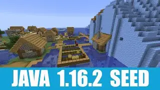 Minecraft Java 1.16.2 Seed: Island village building got stuck inside an iceberg at spawn
