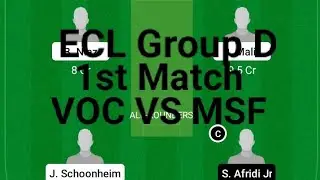 European Cricket Leauge || VOC VS MSF ||  Dream11 SL Team  || Prediction & Analysis ||
