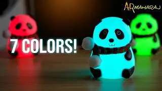 🐼 Распаковка силиконового ночника &laquo;Панда&raquo; | ✨ Разноцветная перезаряжаемая лампа | Декор комнаты и...