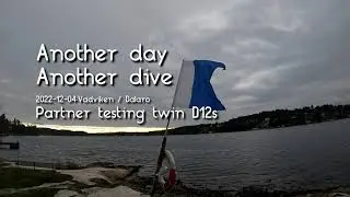 Partner tries out twin set (d12) in the baltic sea. December dive!
