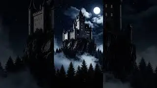 Dracula Castle at Night 🏰🌕 | Eerie Fog Loop (ASMR Ambience) #ghost #midjourney #livewallpaper