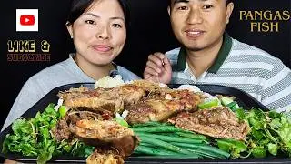 Couple Mukbang of Pangas Fish heavy fatty #fishcurry #pangas @yolithonger3792