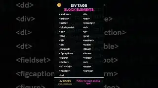HTML Div Tags | HTML Block Elements