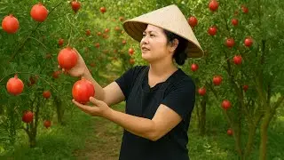 Giant Pomegranate Harvest 🍎 | From Orchard to Market - Nature's Variety of Flavors