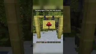 Hanging signs if they had real physics (I improved hanging signs) #minecraft #supplementaries