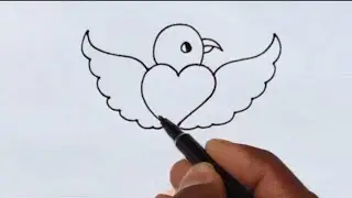 How To Draw Flying Parrot |🕊️ How To Draw Parrott  Drawing Easy Step By Step | Cute Parrot Drawing |