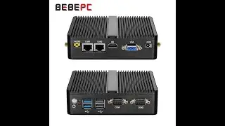 BEBEPC Industrial Mini PC Celeron J4125 Quad-Core 2955U Dual LAN Fanless Desktop Computer Windows 10