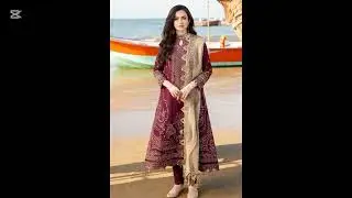 JAZMIN*LAWN COTTON Suit With ORGANZA DupattaMEASUREMENTS SHIRT44 Inches Length