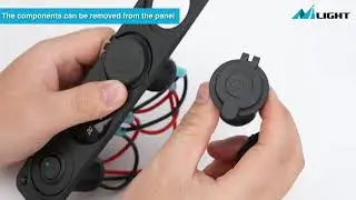 Панель с двумя USB-разъемами для зарядки Nilight 4 в 1, с функцией включения/выключения, красная