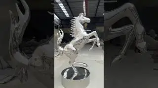 High spirited steed# Stainless Steel Sculpture# Sculpture Factory# #artwork #skulpture