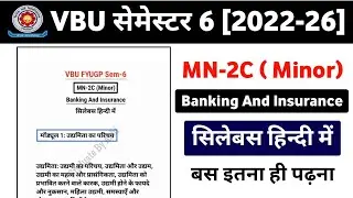 VBU FYUGP Semester 6 MN-2C (Minor Vocational) Banking And Insurance Syllabus || Enterpreneurship 