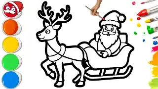 🎅 Как нарисовать Санта-Клауса верхом на оленях | Простое пошаговое руководство