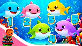 5 Little Sharks Jumping in the Sea! 🦈💦 | Colorful Sharks Counting Songs 2025 🎶