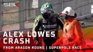 Alex Lowes' crash in Superpole Race at Aragon 💥 | 2024 #AragonWorldSBK 🏁