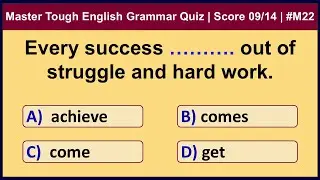 Master Your English Skills | Take the Tough Grammar Quiz | Score At least 7/14 | Siriz #M22