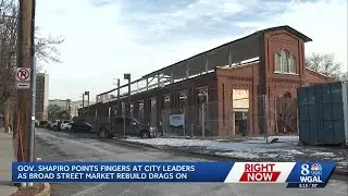Gov. Shapiro points fingers at city leaders as broad street market rebulids drags on