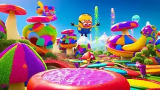 Minions in Banana Mushroom Bounce Kingdom